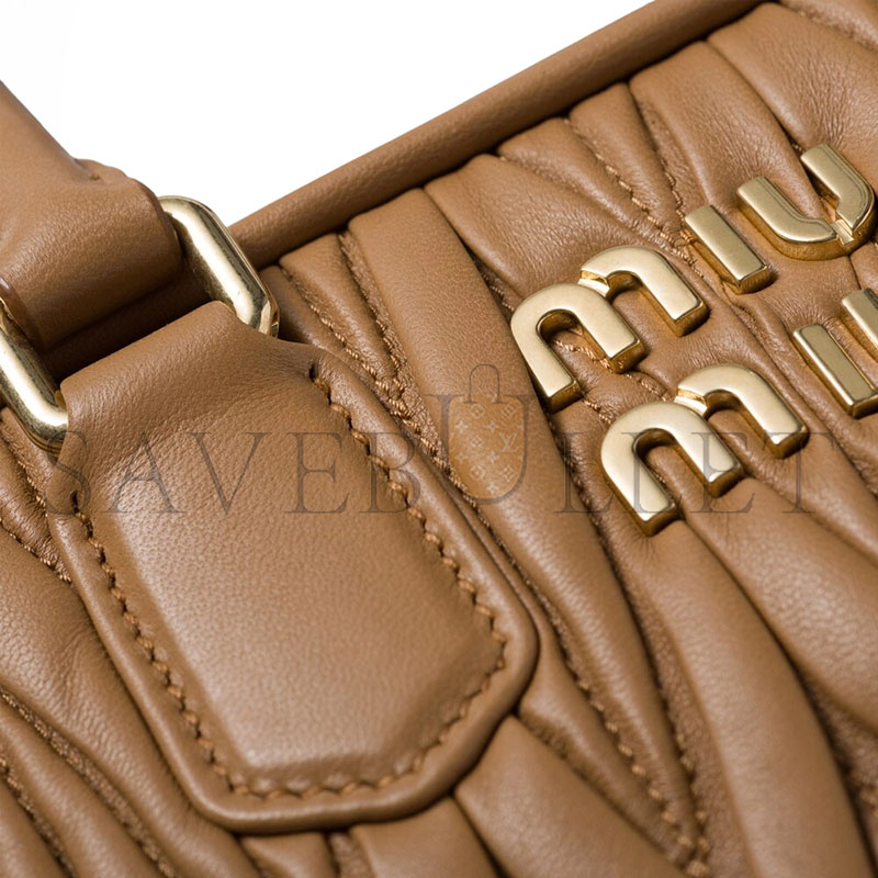 MIU MIU ARCADIE MATE LASSÉ HANDBAG 5BB123 (19*13*6cm)